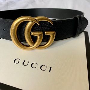Gucci Leather Belt with Double G Buckle